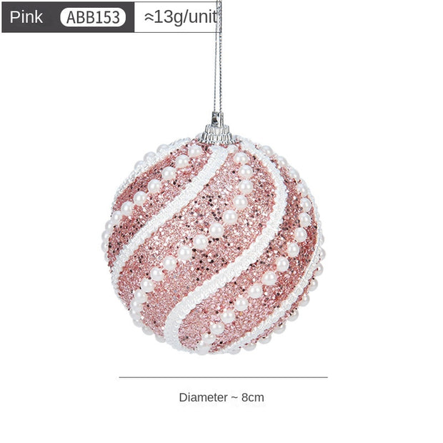 Christmas ball, Christmas tree decoration, colored ball, pink ball, Christmas hanging ornament, 8cm Christmas decoration pendant