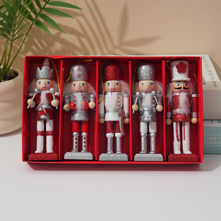 Christmas Decoration 13CM Nutcracker Puppet Pendant Creative Wooden Soldier Painting