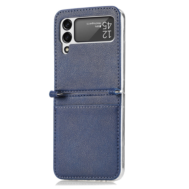 New Style For Samsung Z Flip3 Phone Case All Inclusive Card Leather Galaxy Z Flip3 Cover