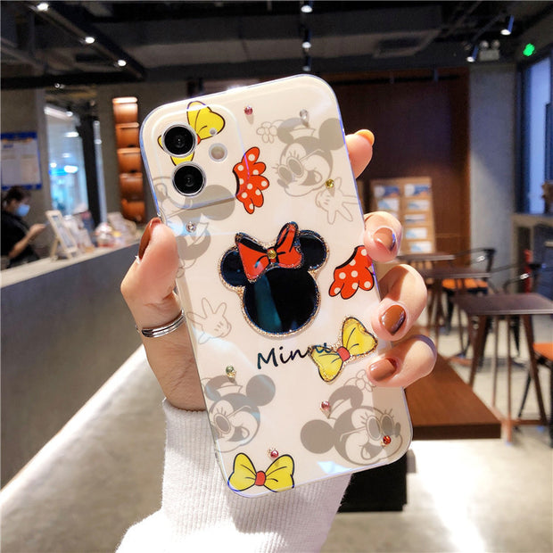 Loose Minnie Minnie Suitable For Apple 12pro Mobile Phone Cover Lovely 8 Flash Drill iPhone11promax Soft Case Soft Case