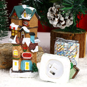 Christmas decorations resin Christmas small house micro landscape glowing snow house ornaments Christmas gifts