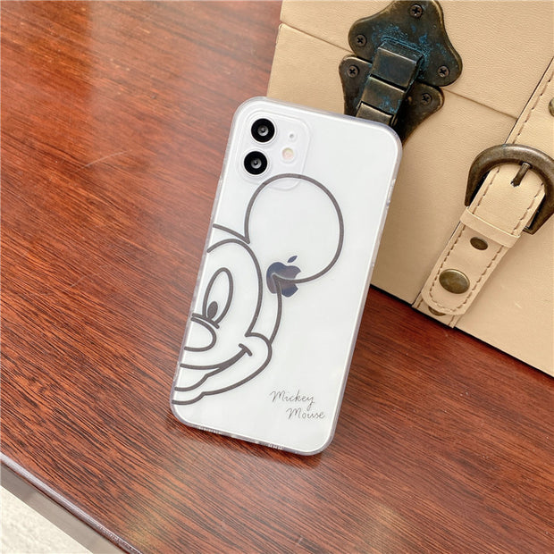 Personality Couple Mickey Minnie iPhone 11pro for X / XS Side Transparent XR Mobile Phone Case Apple 12pro