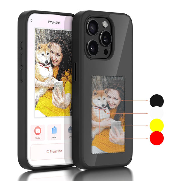 Screen casting phone case with ink screen DIY pattern suitable for iPhone protective case