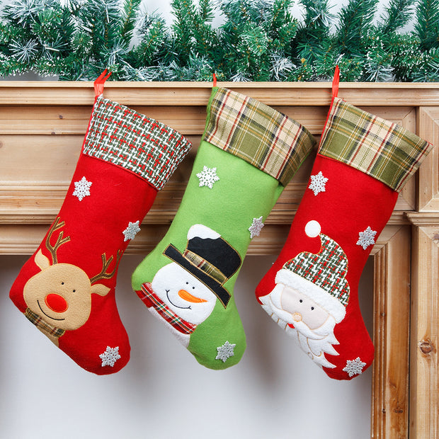 Christmas Decorations Cartoon Embroidery Christmas Socks Christmas Socks Gift Bag