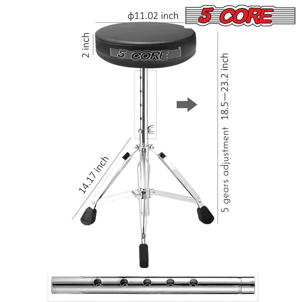 5Core Drum Throne Padded Adjustable Guitar Stool Drummer Seat for - Follow yourDream