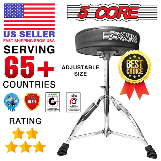 5Core Drum Throne Padded Adjustable Guitar Stool Drummer Seat for - Follow yourDream