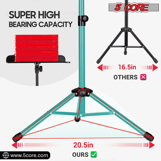 5Core Music Stand For Sheet Music Portablr Folding Tripod + Detachable - Follow yourDream