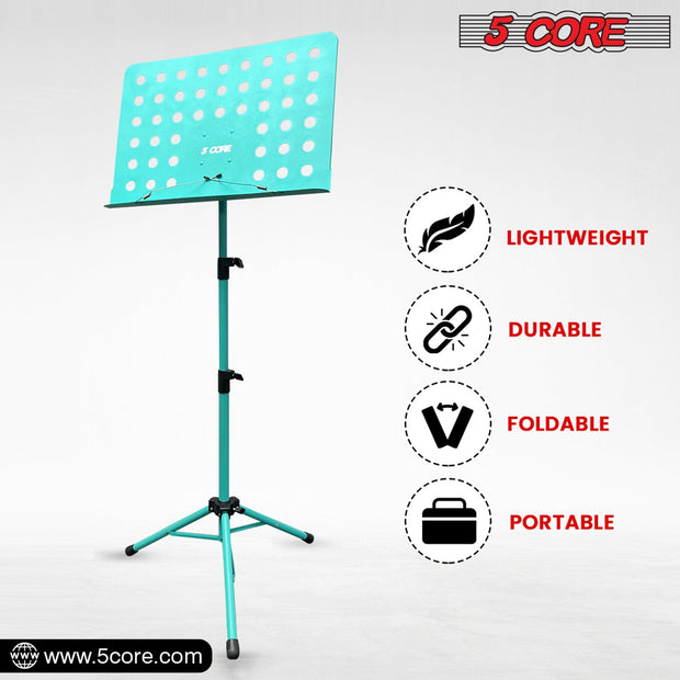 5Core Music Stand For Sheet Music Portablr Folding Tripod + Detachable - Follow yourDream