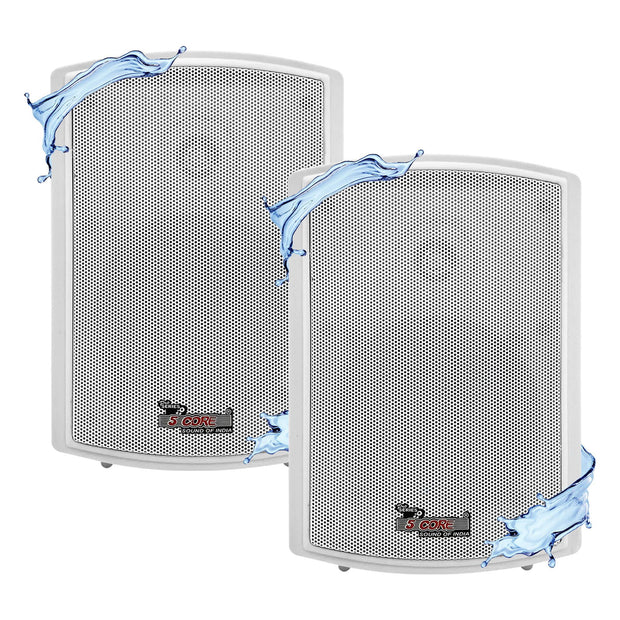 5Core Outdoor Speakers Stereo In Wall 400W Peak Passive Patio Home - Follow yourDream