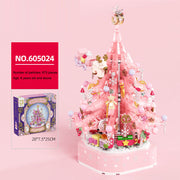 Christmas Gift Crystal Christmas Tree Music Box DIY Assembly Christmas Bouquet Building Blocks Toy