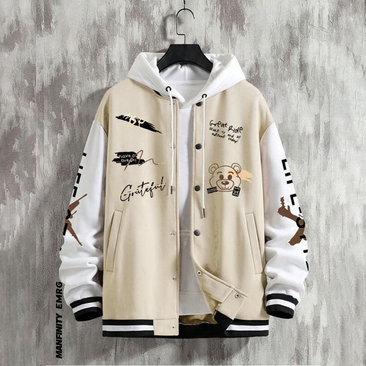 Men's baseball jacket, spring and autumn trendy brand American high street hooligan handsome youth men's loose casual jacket for men