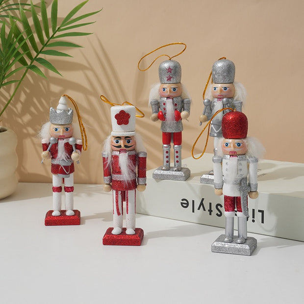 Christmas Decoration 13CM Nutcracker Puppet Pendant Creative Wooden Soldier Painting