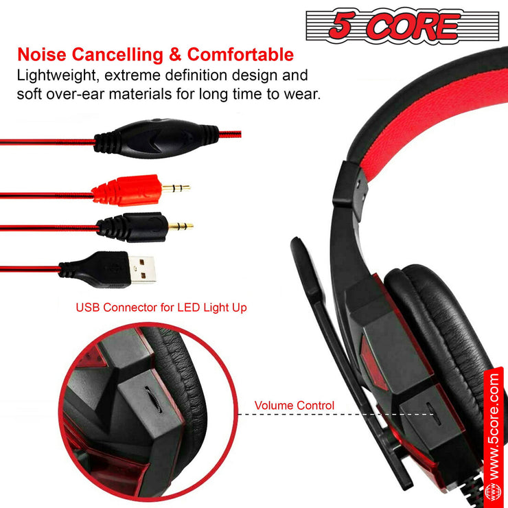 5 CORE 2Pcs Gaming Headset for PS4 PC One PS5 Console Controller, - Follow yourDream
