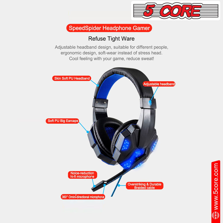 5 CORE Gaming Headset for PS4 PC One PS5 Console Controller, Noise - Follow yourDream