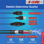 5 CORE Gaming Headset for PS4 PC One PS5 Console Controller, Noise - Follow yourDream