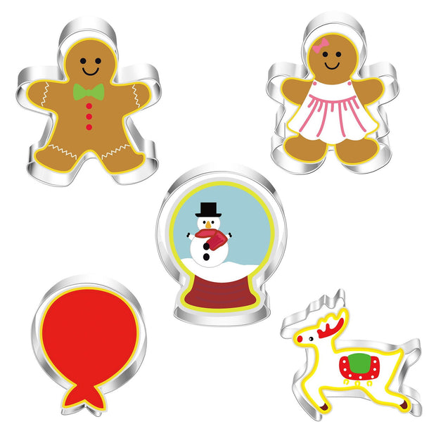 5 Christmas sets of stainless steel frosting biscuit cutting molds with multiple combinations - Follow yourDream