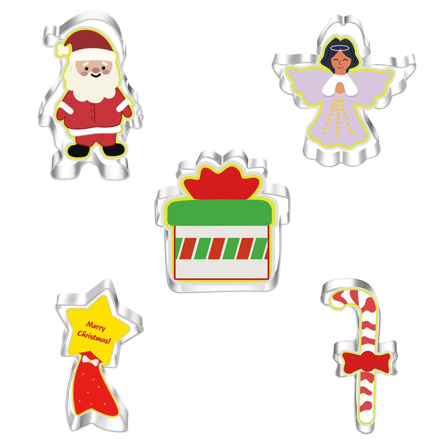 5 Christmas sets of stainless steel frosting biscuit cutting molds with multiple combinations - Follow yourDream