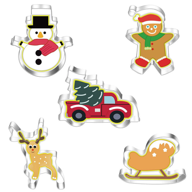5 Christmas sets of stainless steel frosting biscuit cutting molds with multiple combinations - Follow yourDream