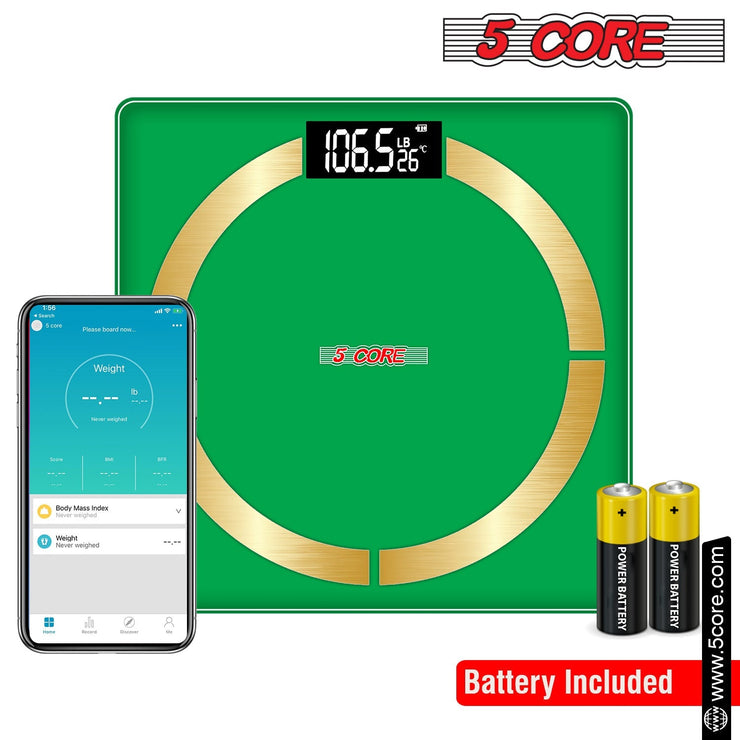 5 Core Bathroom Smart Scale for Body Weight Accurate BLuetooth Digital - Follow yourDream