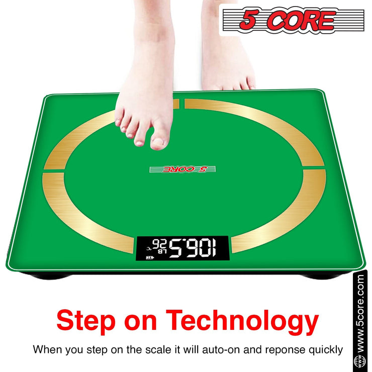 5 Core Bathroom Smart Scale for Body Weight Accurate BLuetooth Digital - Follow yourDream
