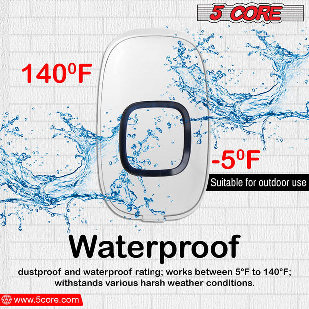 5 Core Wireless Doorbell Remote Button Door Bell for Home Waterproof - Follow yourDream