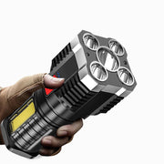 5 Led Flashlight Strong Light Outdoor Portable Cob Side Light Work Light USB Rechargeable Led Flashlight - Follow yourDream