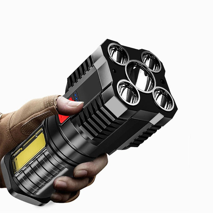 5 Led Flashlight Strong Light Outdoor Portable Cob Side Light Work Light USB Rechargeable Led Flashlight - Follow yourDream