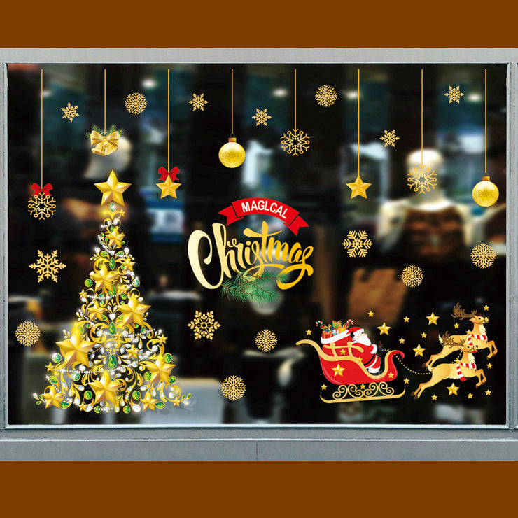 Christmas decorations window glass paste atmosphere Christmas static stickers Christmas decorations Christmas window stickers