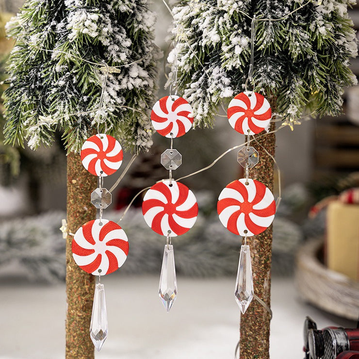 3PCS Christmas candy ice cone pendant Christmas decoration atmosphere decoration simulation candy pendant