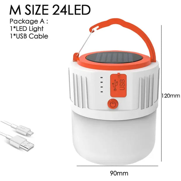 LED Solar Charging Light Energy-saving USB 24Lamp Bead Bulb Night Market Lamp Mobile Outdoor Camping Power Outage Emergency Lamp - Follow yourDream