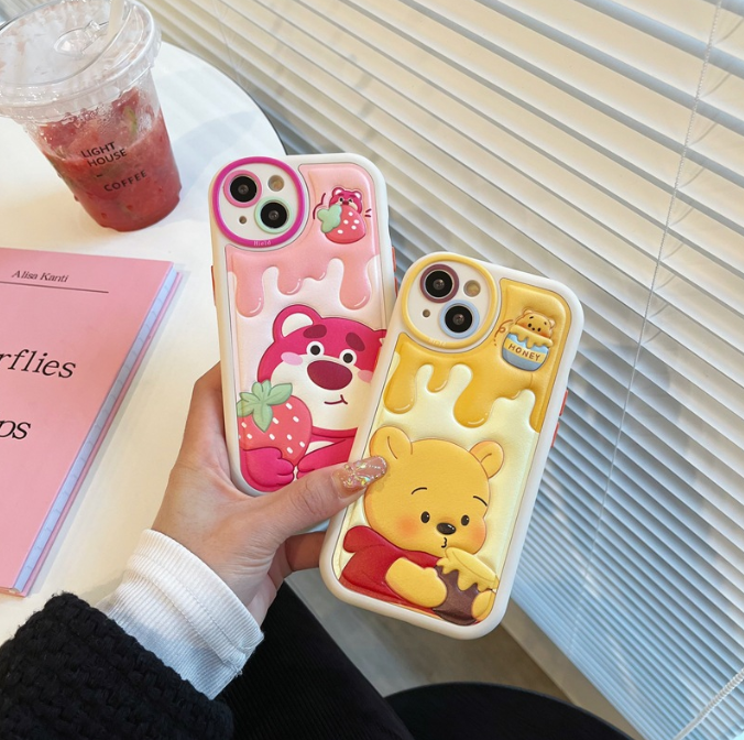 Cute Bear Suitable for iPhone 14 promax Apple 13 Phone Case 12 New 11 Cartoon xs Leather Soft Cover