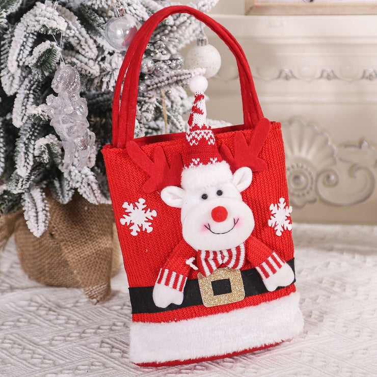 Christmas gift bag children's gift tote bag three-dimensional long legged Santa Claus reindeer candy bag