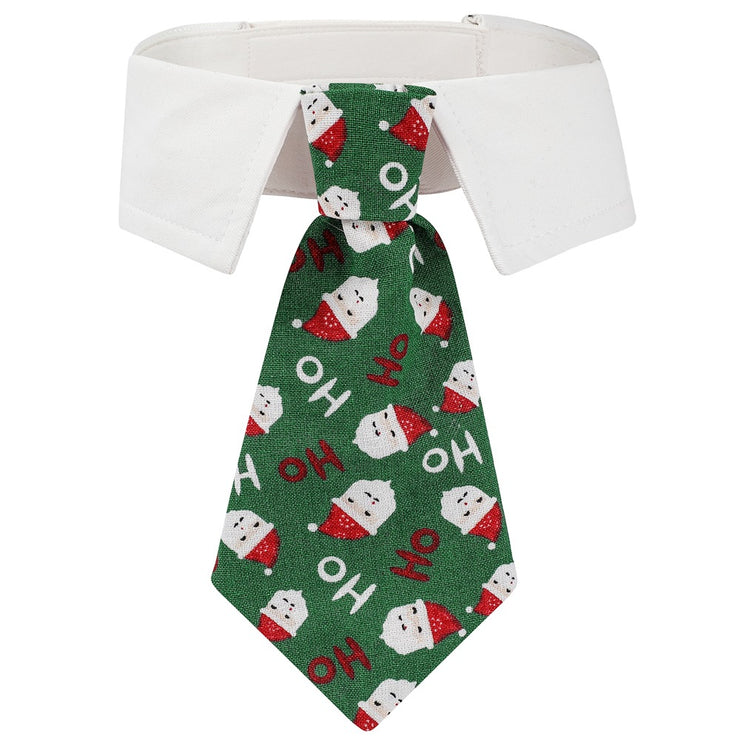 New British style handsome Christmas dog collar Christmas pet tie