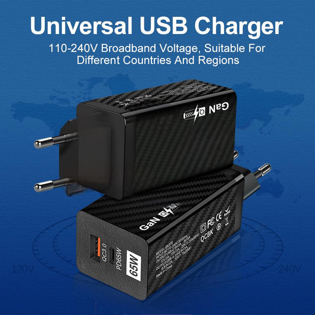 65W Gallium Nitride Charger Dual Line Charging Head - Follow yourDream