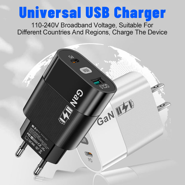 65W Gallium Nitride Charger GaN Charging Source Fast Charging Phone Charging Head - Follow yourDream