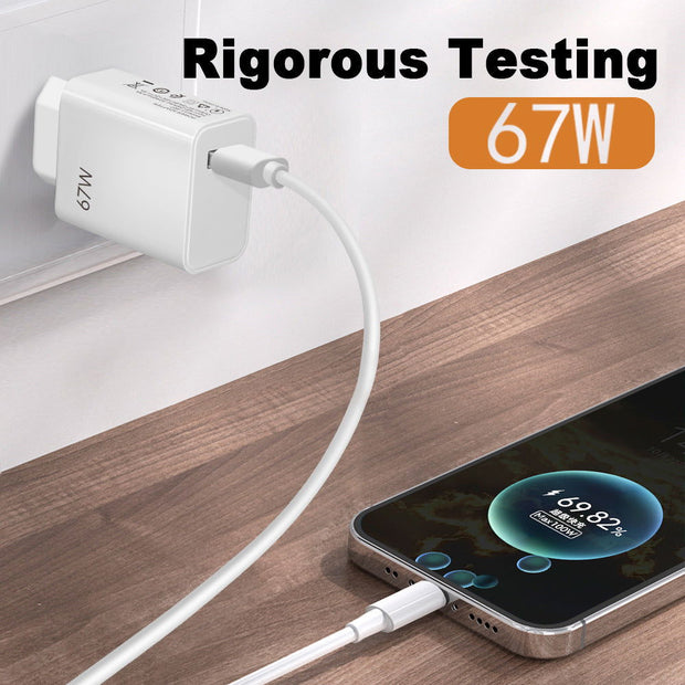 67W ultra fast charging charger with fast flash charging head - Follow yourDream