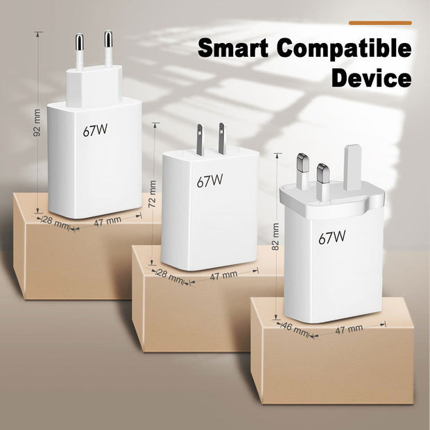 67W ultra fast charging charger with fast flash charging head - Follow yourDream