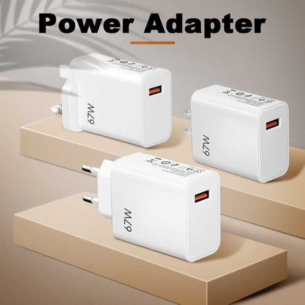 67W ultra fast charging charger with fast flash charging head - Follow yourDream