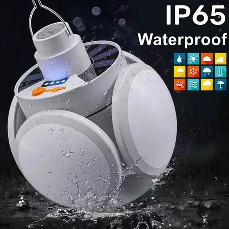 Solar Outdoor Folding Light Portable USB Rechargeable LED Bulb Search Lights Camping Torch Emergency Lamp for Power Outages - Follow yourDream
