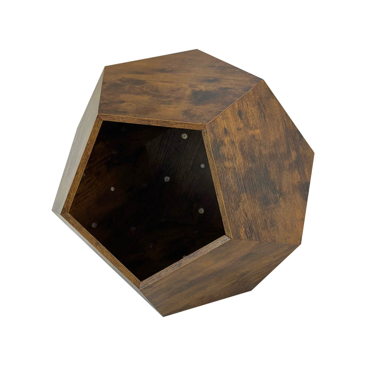 25.98'' Shaped Modern Pet Furniture Cat Kennel Side Table MDF Multi-Purpose Furniture Antique Wood Color