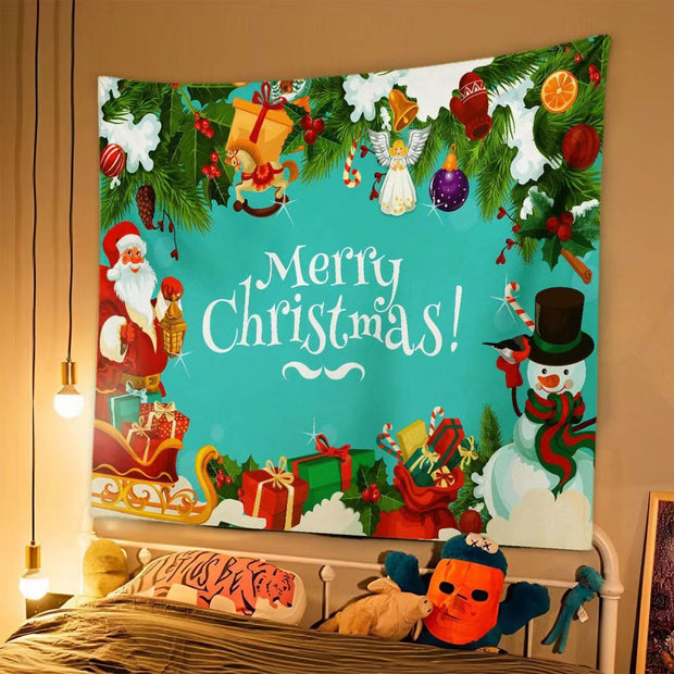 New Christmas Background Cloth, Christmas Tapestry, Christmas Party Event Decoration Hanging Cloth, Christmas Hanging Cloth