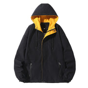 Men's casual jacket fashion trend hooded jacket Japanese workwear men's jacket