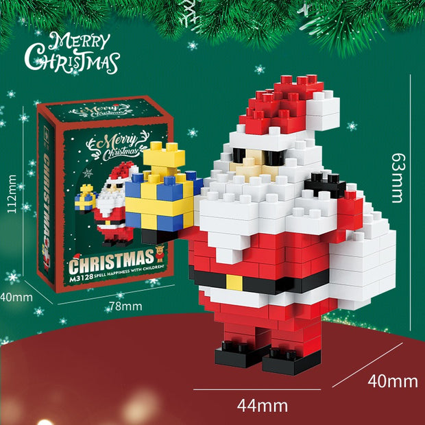 Compatible with building blocks, small particle assembly, snowman, Christmas reindeer, Christmas gifts, children's toy gifts