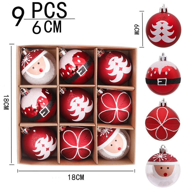 6CM 9 Christmas Balls Christmas Decorations Christmas Tree Decorations Small Pendants - Follow yourDream