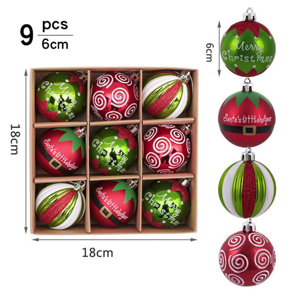 6CM 9 Christmas Balls Christmas Decorations Christmas Tree Decorations Small Pendants - Follow yourDream