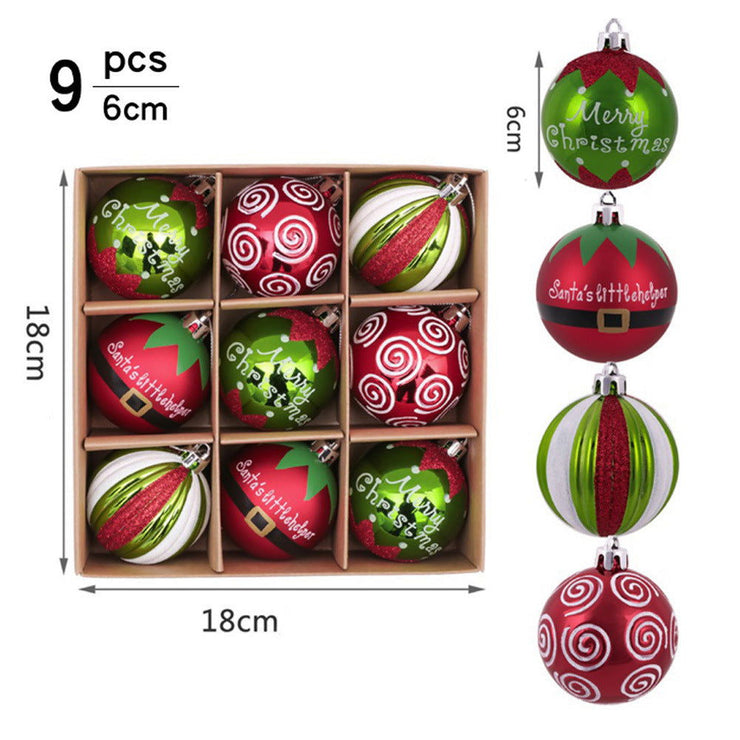 6CM 9 Christmas Balls Christmas Decorations Christmas Tree Decorations Small Pendants - Follow yourDream