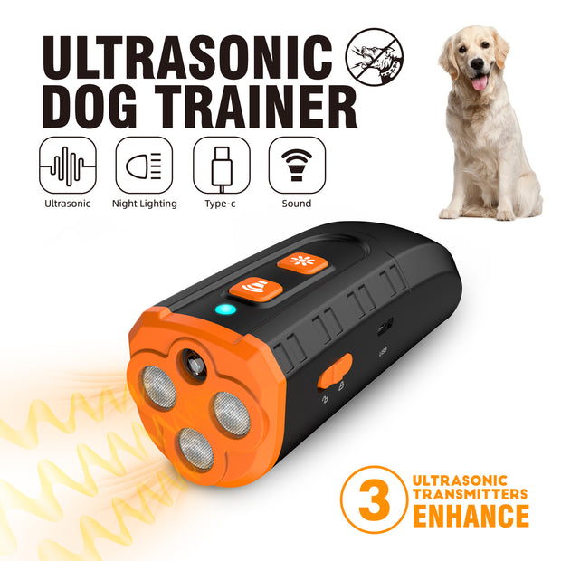 Handheld Ultrasonic Dog Trainer Portable Barking Stopper Dog Repellent Pet Training Supplies