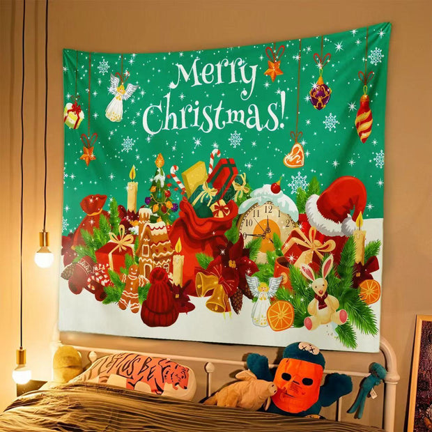 New Christmas Background Cloth, Christmas Tapestry, Christmas Party Event Decoration Hanging Cloth, Christmas Hanging Cloth