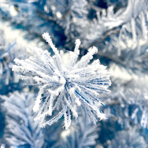 6FT pre ignited hinge chain artificial fir Christmas tree, Christmas tree snowflake flocking person with 750 Christmas branches - Follow yourDream