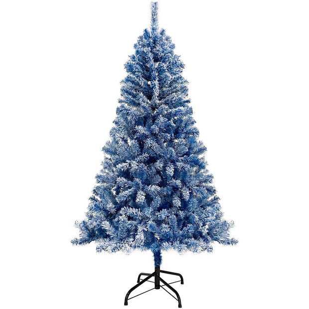 6FT pre ignited hinge chain artificial fir Christmas tree, Christmas tree snowflake flocking person with 750 Christmas branches - Follow yourDream